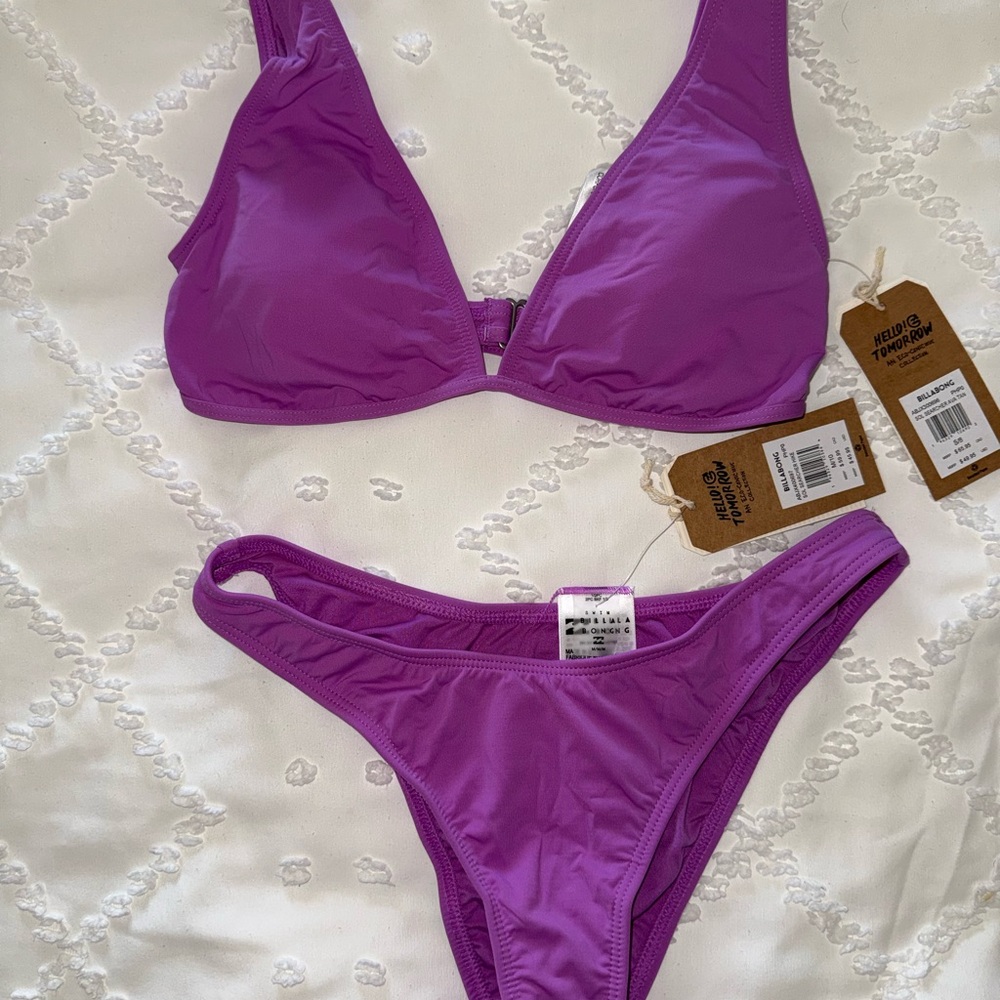 Billabong Orchid Purple Women's Bikini Set Top Small Bottoms Medium